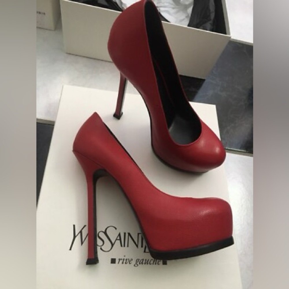 Saint Laurent Red Platform Heels
